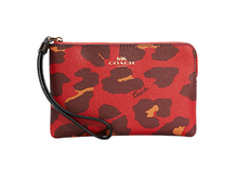 Load image into Gallery viewer, Corner Zip Wristlet With Leopard Print
