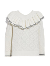 Load image into Gallery viewer, Coach Ruffled Collar Sweater. Ivory
