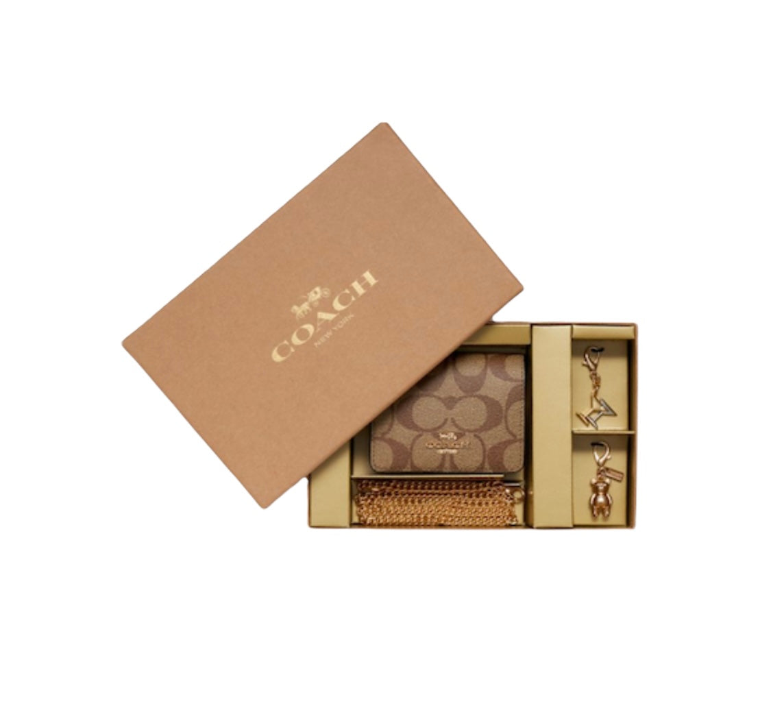 Coach mini card holder hot sale