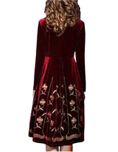 Load image into Gallery viewer, Rich Red Tendency Velour Dress. Size M
