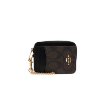 Load image into Gallery viewer, Coach Zip Card Case In Signature Canvas Brown/Black
