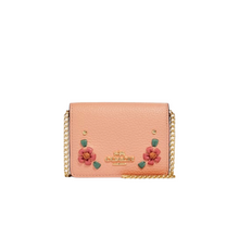 Load image into Gallery viewer, Coach Mini Wallet On A Chain With Floral Whipstitch
